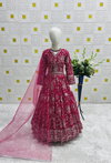 Oc 206 Heavy Faux Georgette With Embroidery Sequence Work Kids Wear Suppliers In India